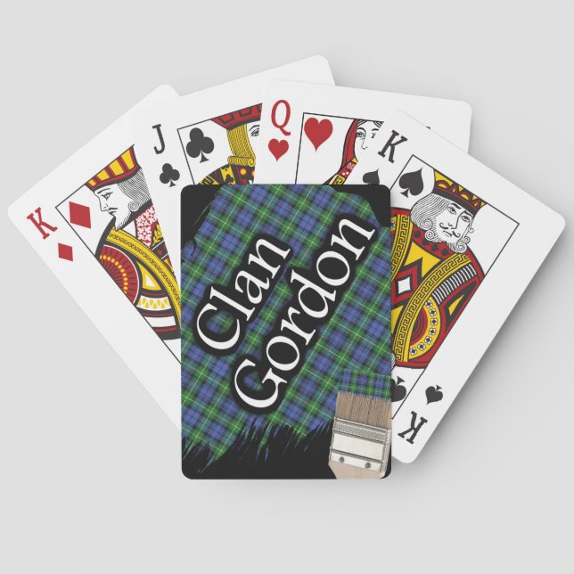Baraja De Cartas Clan escocés Gordon Tartan Paint Brush (Reverso)