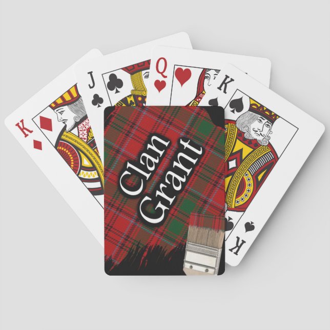 Baraja De Cartas Clan escocés Grant Tartan Paint Brush (Reverso)