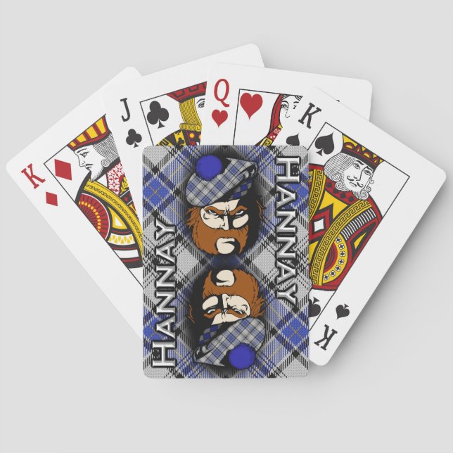 Baraja De Cartas Clan escocés Hannay Tartan Plaid (Reverso)