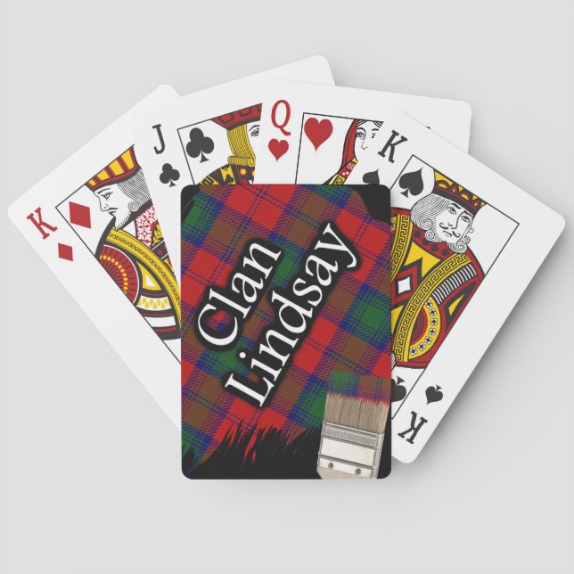 Baraja De Cartas Clan escocés Lindsay Tartan Paint Brush (Reverso)