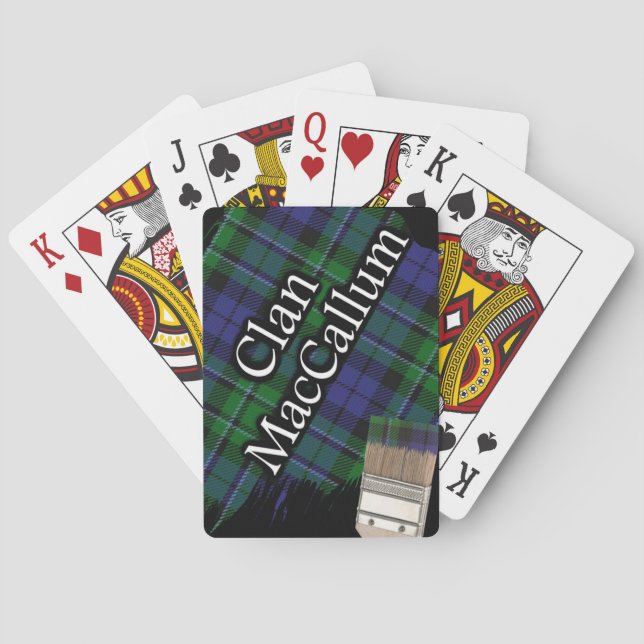 Baraja De Cartas Clan escocés MacCallum Tartan Paint Brush (Reverso)