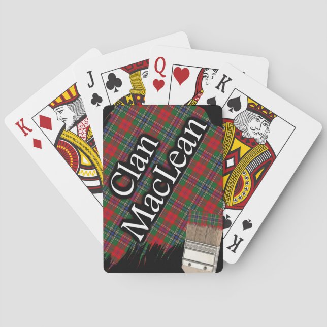 Baraja De Cartas Clan escocés MacLean Tartan Paint Brush (Reverso)