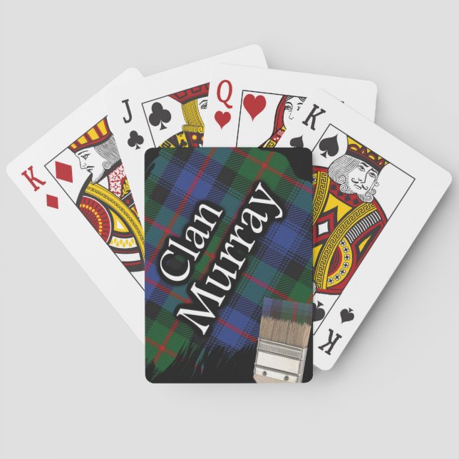 Baraja De Cartas Clan escocés Murray Tartan Paint Brush (Reverso)