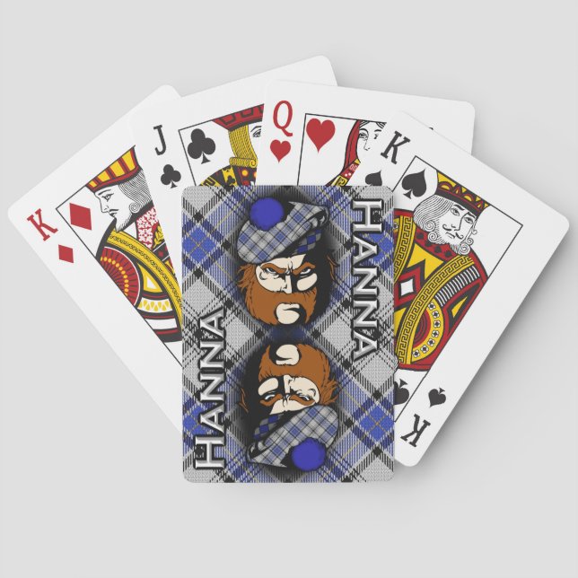 Baraja De Cartas Clan escocesa Hanna Hannay Tartan Plaid (Reverso)