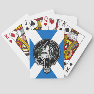 Baraja De Cartas Clan Farquharson Escudo y Tartán en Saltire