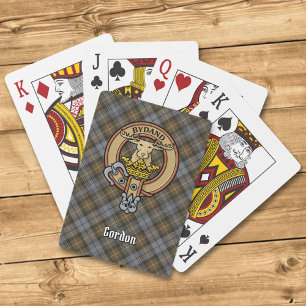 Baraja De Cartas Clan Gordon Escudo sobre el tartán erosionado
