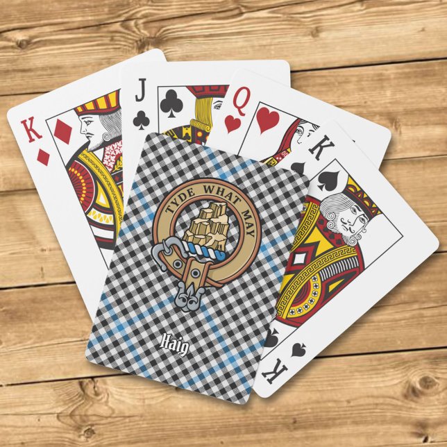Baraja De Cartas Clan Haig Crest over Check Tartan (Subido por el creador)