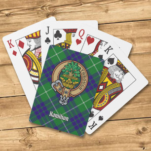 Baraja De Cartas Clan Hamilton Escudo sobre la caza de tartán