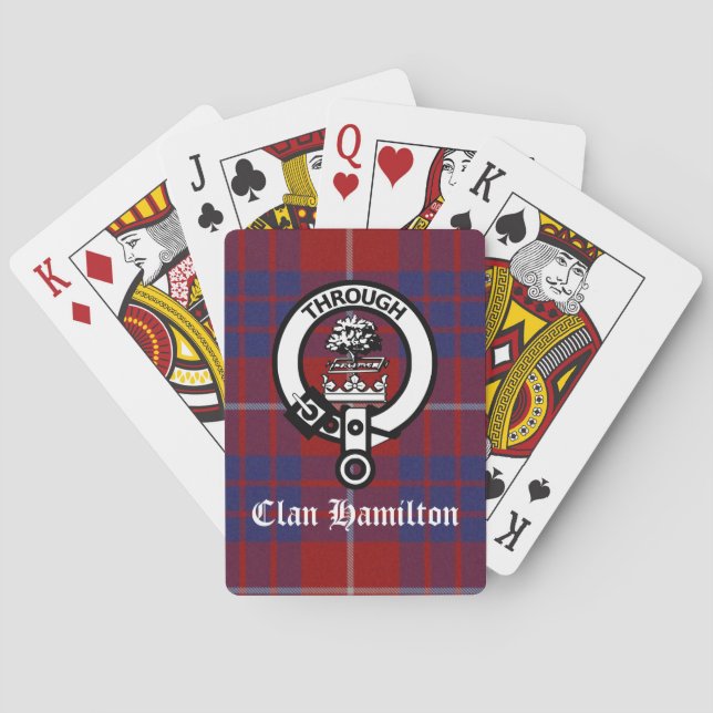 Baraja De Cartas Clan Hamilton Escudo & Tartan (Reverso)