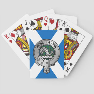 Baraja De Cartas Clan Kennedy Escudo y Tartán en Saltire