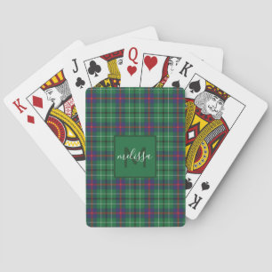 Baraja De Cartas Clan Personalizado Duncan Plaid Tartan Monogram