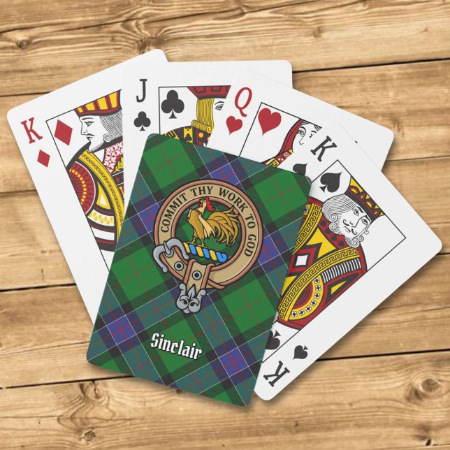 Baraja De Cartas Clan Sinclair Escudo sobre la caza de tartán (Subido por el creador)