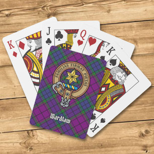 Baraja De Cartas Clan Wardlaw Escudo sobre Tartán