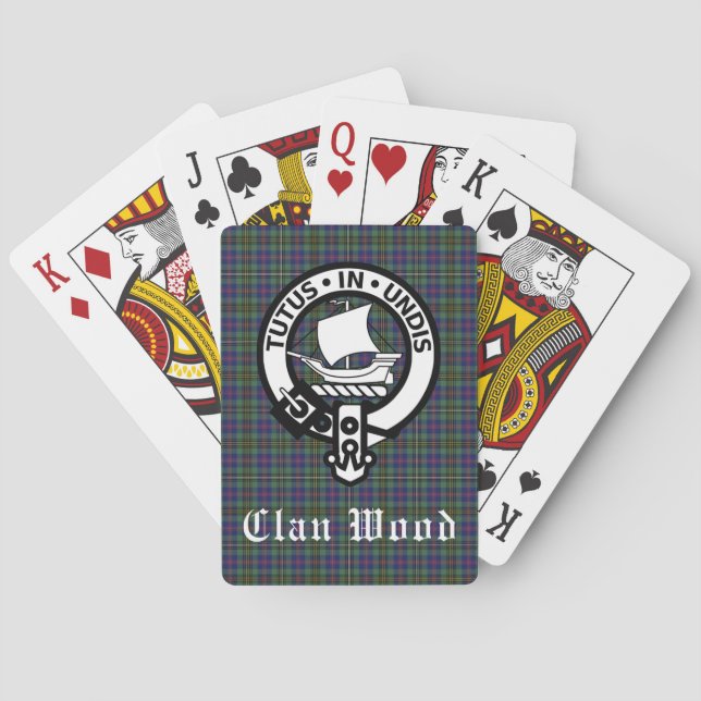 Baraja De Cartas Clan Wood Escudo y Tartán (Reverso)
