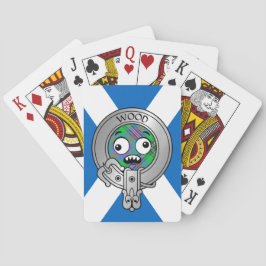Baraja De Cartas Clan Wood Escudo y Tartán en Saltire
