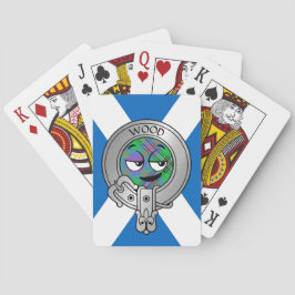 Baraja De Cartas Clan Wood Escudo y Tartán en Saltire