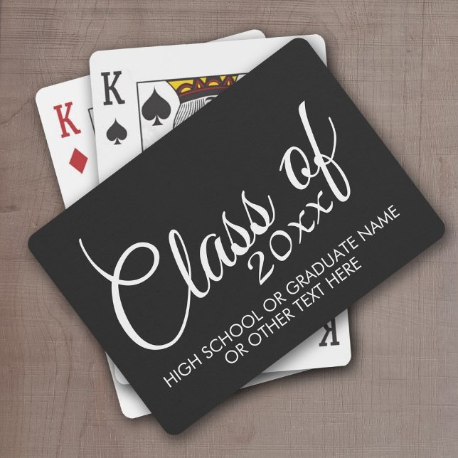Baraja De Cartas Clase con curso de Personalizado y secundaria (Graduation Playing Cards - Favors for a grad party or a fun class gift)