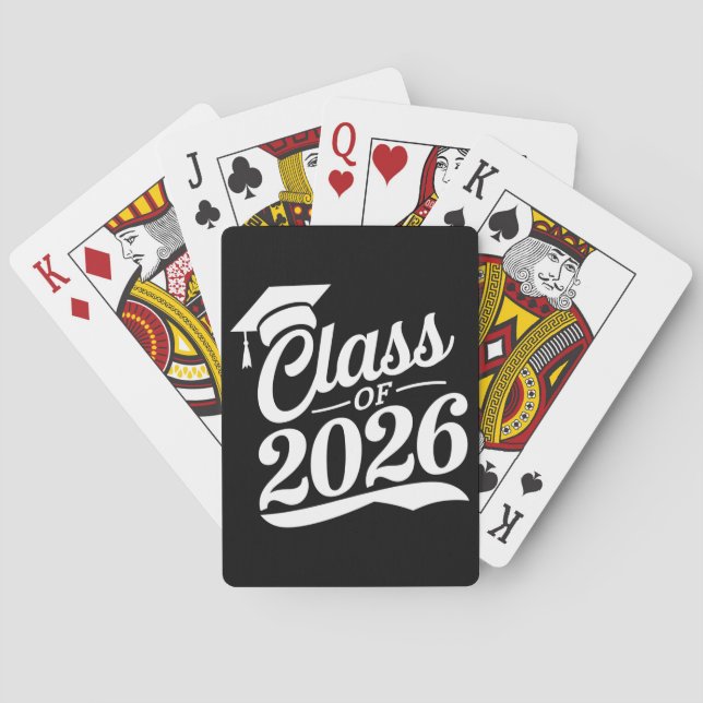 Baraja De Cartas Clase De Graduación Orgullosa De 2026 (Reverso)