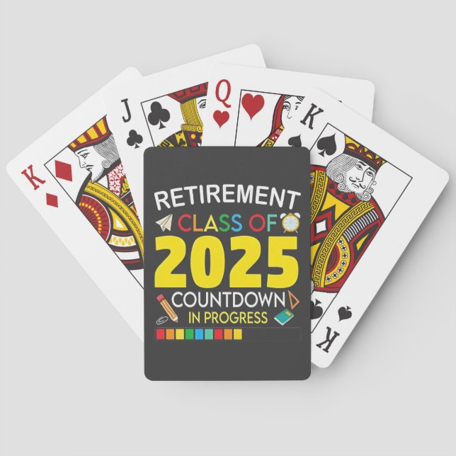 Baraja De Cartas Clase de Jubilación de 2025 Cuenta regresiva en pr (Reverso)