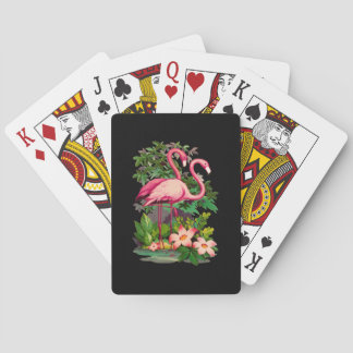 Baraja De Cartas Clásico de flamencos rosados retro