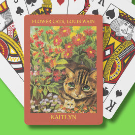 Baraja De Cartas Clásico Louis Wain Flower Cats Personalizado