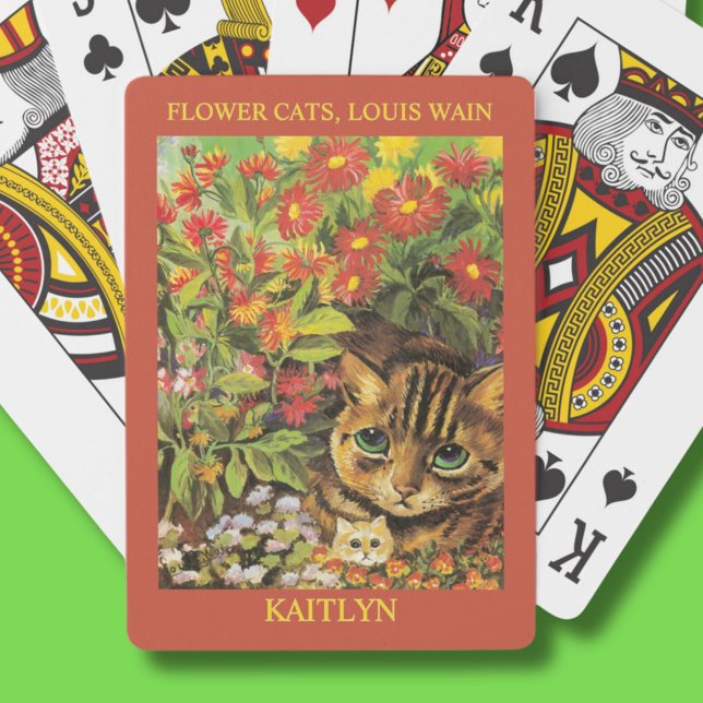 Baraja De Cartas Clásico Louis Wain Flower Cats Personalizado (Subido por el creador)