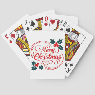 Baraja De Cartas Clásico Merry Christmas Holerry Holiday Art