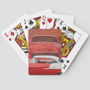 Baraja De Cartas Classic Cars Chevy Bel Air Dodge Red White Vintage