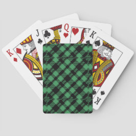 Baraja De Cartas Classic Holiday Green Checkered Pattern 
