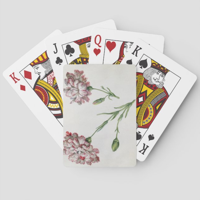 Baraja De Cartas Claveles (w/c en el papel) (Reverso)