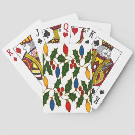 Baraja De Cartas Cloisonne Art Christmas Lights and Holly