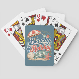 Baraja De Cartas Club de vacaciones playeras de Navidad costera