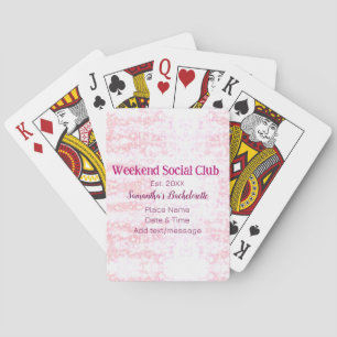 Baraja De Cartas club social del fin de semana rosa brillo despedid
