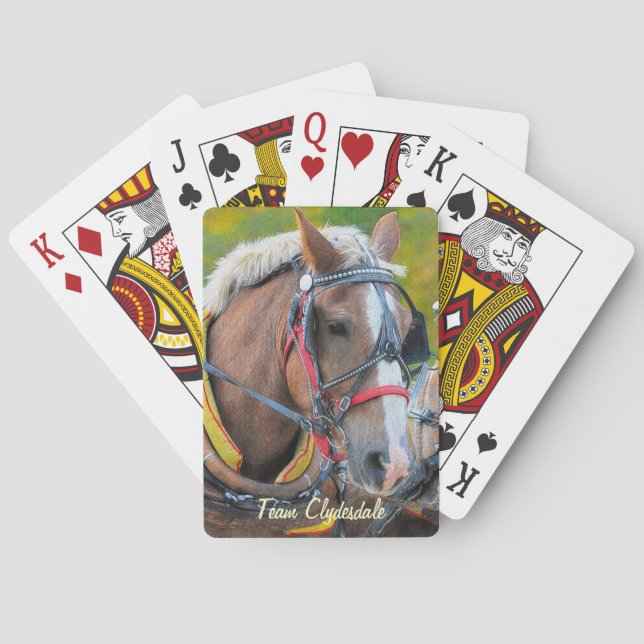 Baraja De Cartas Clydesdale Borrador de fotos de caballos para aman (Reverso)