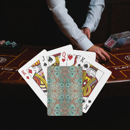 Baraja De Cartas Cobre Turquesa Floral