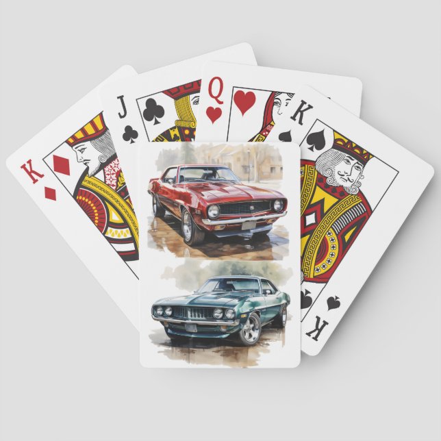 Baraja De Cartas Coche muscular clásico (Reverso)