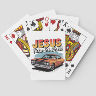 Baraja De Cartas Coche Musculoso Antiguo 'Jesús Toma el Volante'