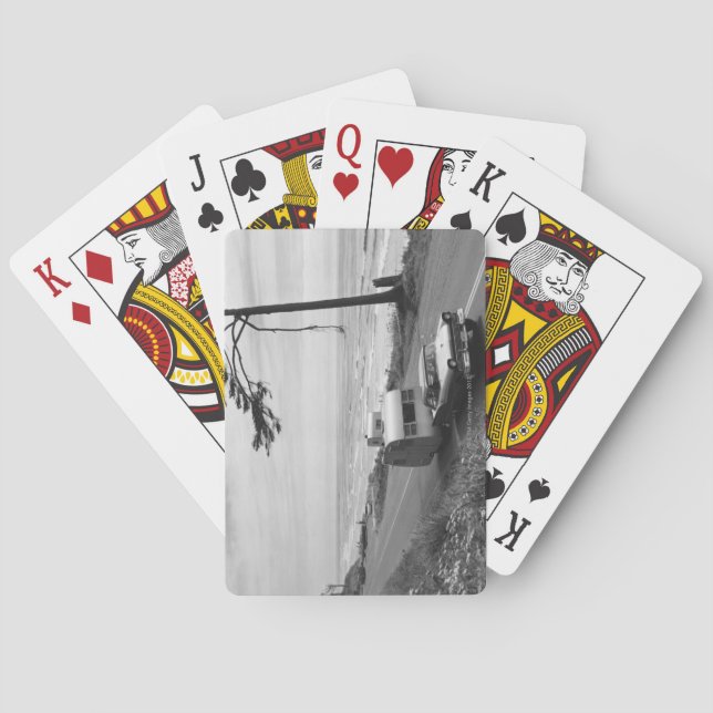 Baraja De Cartas Coche que tira del remolque (Reverso)