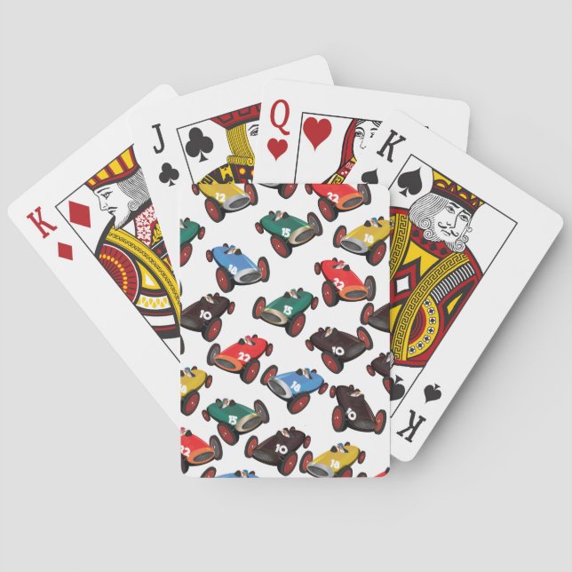 Baraja De Cartas Coches de Carreras de época (Reverso)
