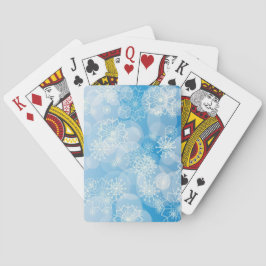 Baraja De Cartas Cochitos de Navidad sobre un fondo azul        
