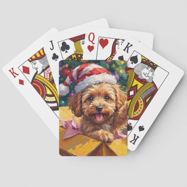 Baraja De Cartas Cockapoo Dog Christmas Gift Box Surprise (Reverso)