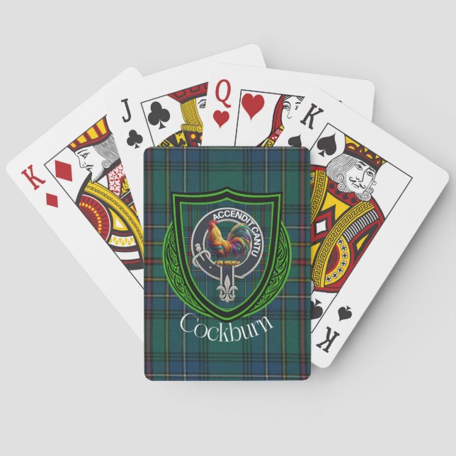 Baraja De Cartas Cockburn Scottish Clan Tartan & Crest (Reverso)