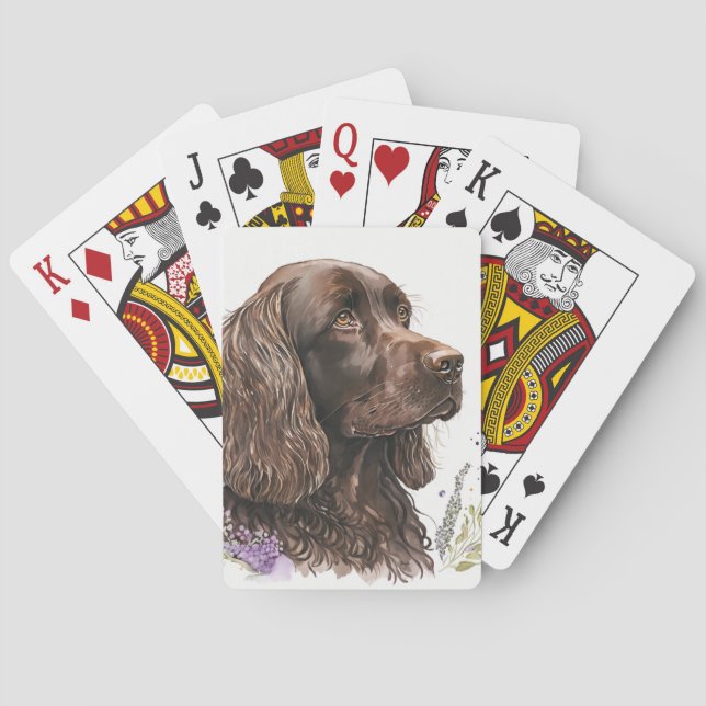 Baraja De Cartas Cocker castaño de chocolate español (Reverso)
