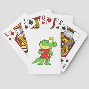 Baraja De Cartas Cocodrilo en hockey sobre hierba con palo