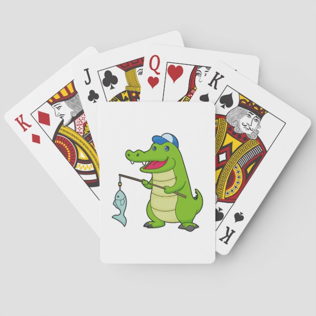 Baraja De Cartas Cocodrilo Pesca Pescador (Reverso)