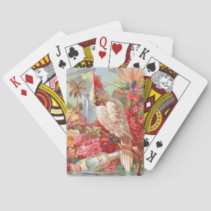 Baraja De Cartas Cocotúa Tropical Vintage y Arte Botánico de Rosa