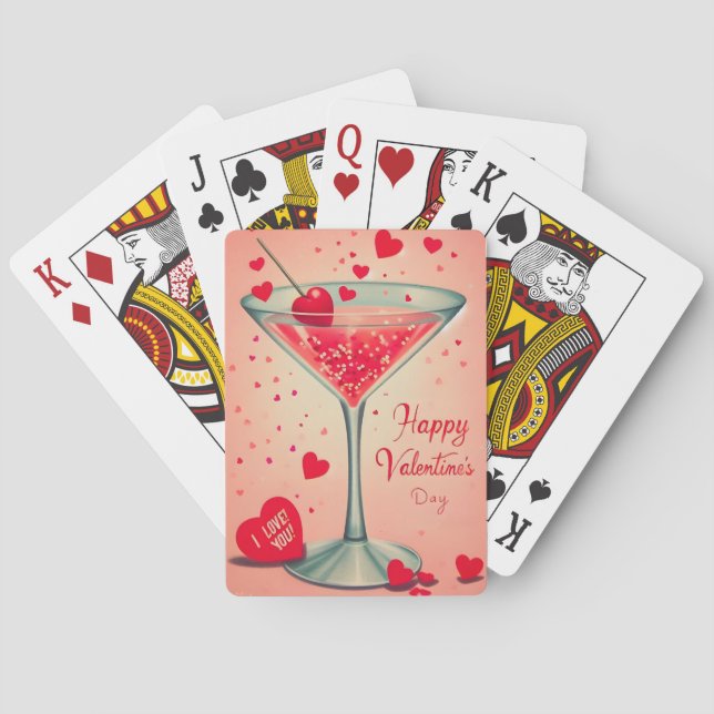 Baraja De Cartas Cóctel de Mid Century Valentine Martini (Reverso)