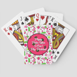 Baraja De Cartas Cócteles Cosmo de Pickleball Rosa Verde Personaliz