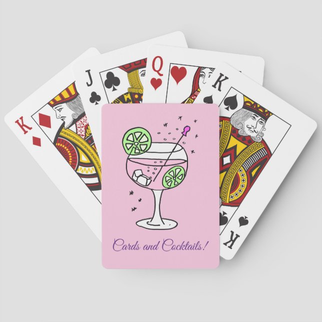 Baraja De Cartas Cócteles de Gin Rosado (Reverso)