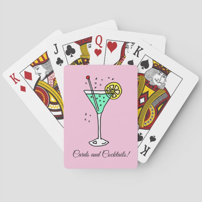 Baraja De Cartas Cócteles rosa bonito (Reverso)